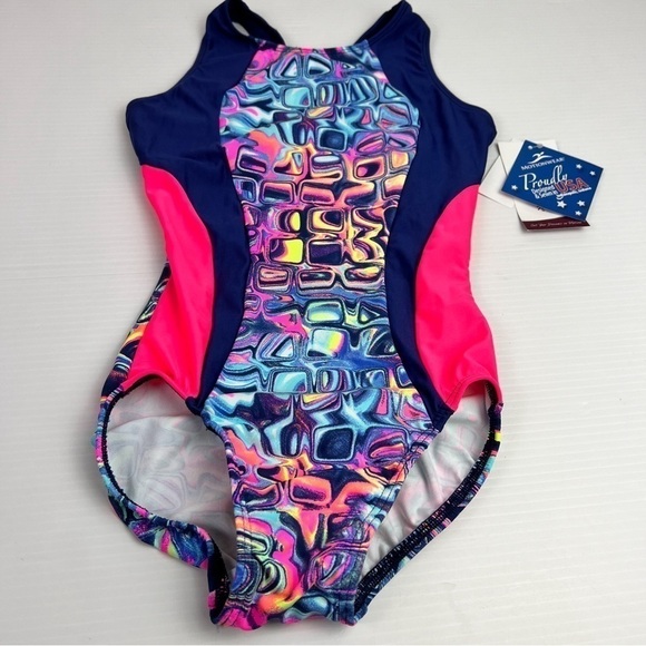 Motionwear leotard womens petite Blue colorful one piece dance gymnastics cheer - Picture 4 of 9